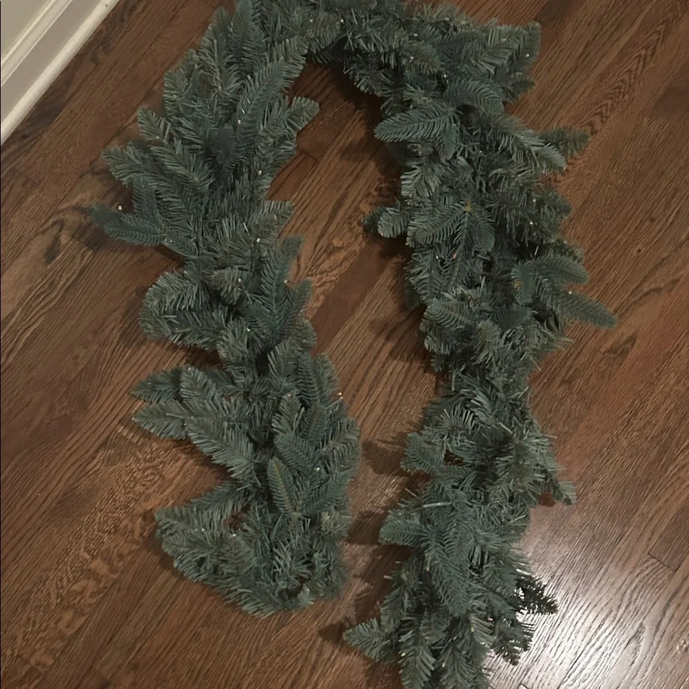 Prelit Evergreen Holiday Garland - White and light colored options with timer